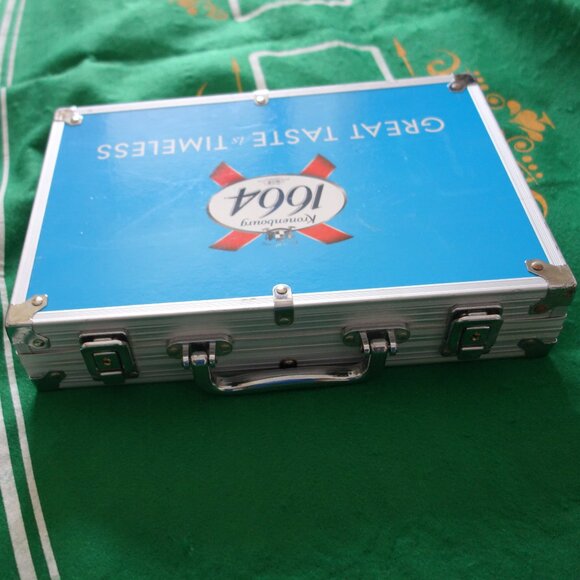 Kronenburg 1664 Metal Poker Briefcase 200 Chip Poker Set with Two Decks of Cards - Picture 3 of 11